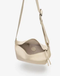 Roots Crescent Bag Cloud*Women Leather Bags|Leather Bags