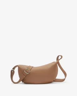 Roots Crescent Bag Cloud*Women Leather Bags|Leather Bags