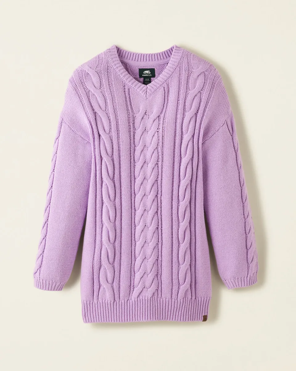 Roots Girls Cable V-Neck Sweater Dress*Kids Dresses