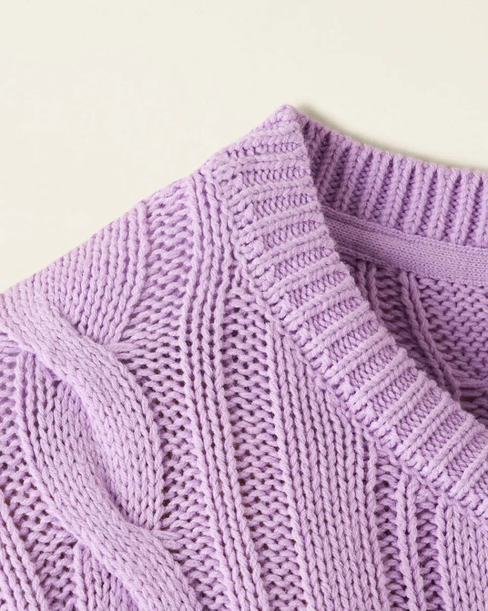 Roots Girls Cable V-Neck Sweater Dress*Kids Dresses