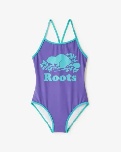 Roots Girls Cooper One Piece Swimsuit*Kids Swim