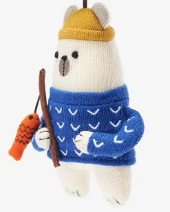 Roots Ice Fishing Polar Bear Ornament*Women Home