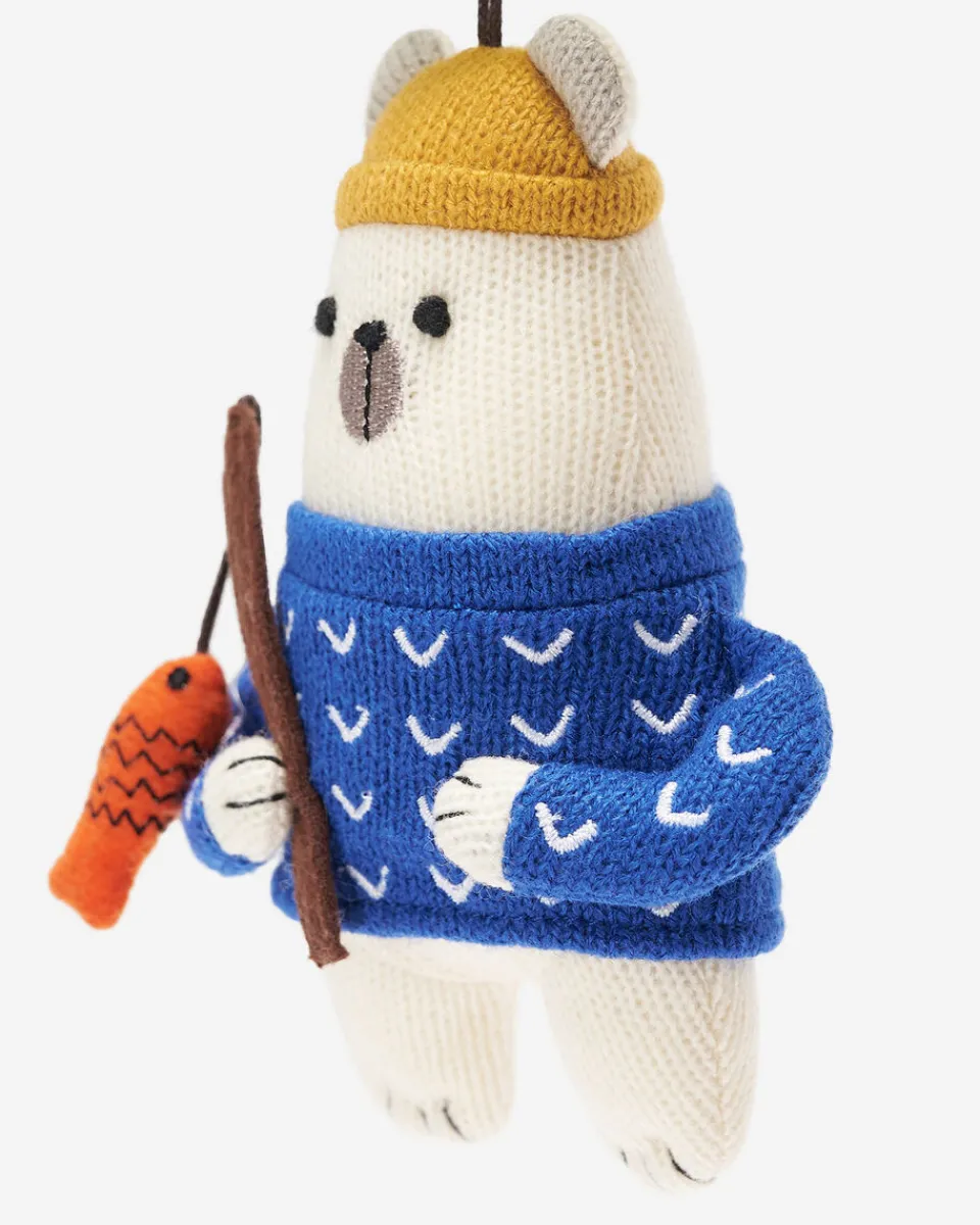 Roots Ice Fishing Polar Bear Ornament*Women Home