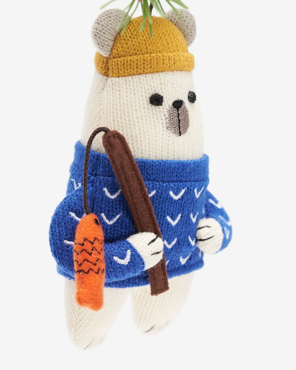 Roots Ice Fishing Polar Bear Ornament*Women Home