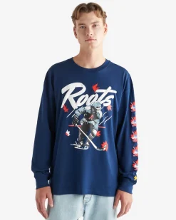 Roots Mens Super Hockey Long Sleeve T-Shirt* T-Shirts & Graphic Tees|Tops