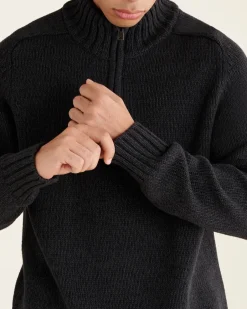 Roots Robson Relaxed Half Zip Stein Sweater* Sweaters & Cardigans