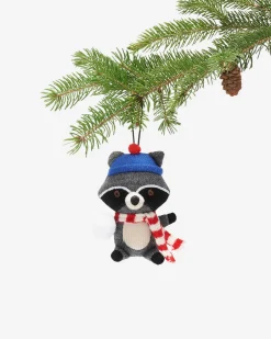 Roots Snowball Fight Raccoon Ornament*Women Home