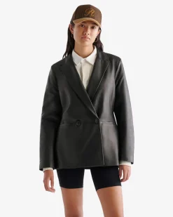 Roots Womens Leather Double Breasted Blazer*Women Jackets & Outerwear|Leather Jackets