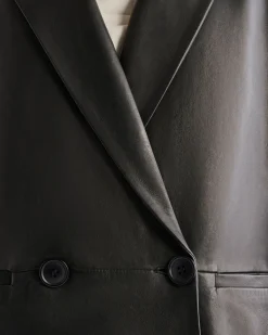 Roots Womens Leather Double Breasted Blazer*Women Jackets & Outerwear|Leather Jackets